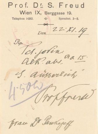 Prescription to Therese Pankejeff